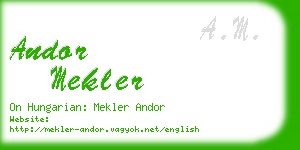 andor mekler business card